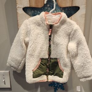 NWT Little Lass Girls Sz 2T Sherpa Full Zip Jacket